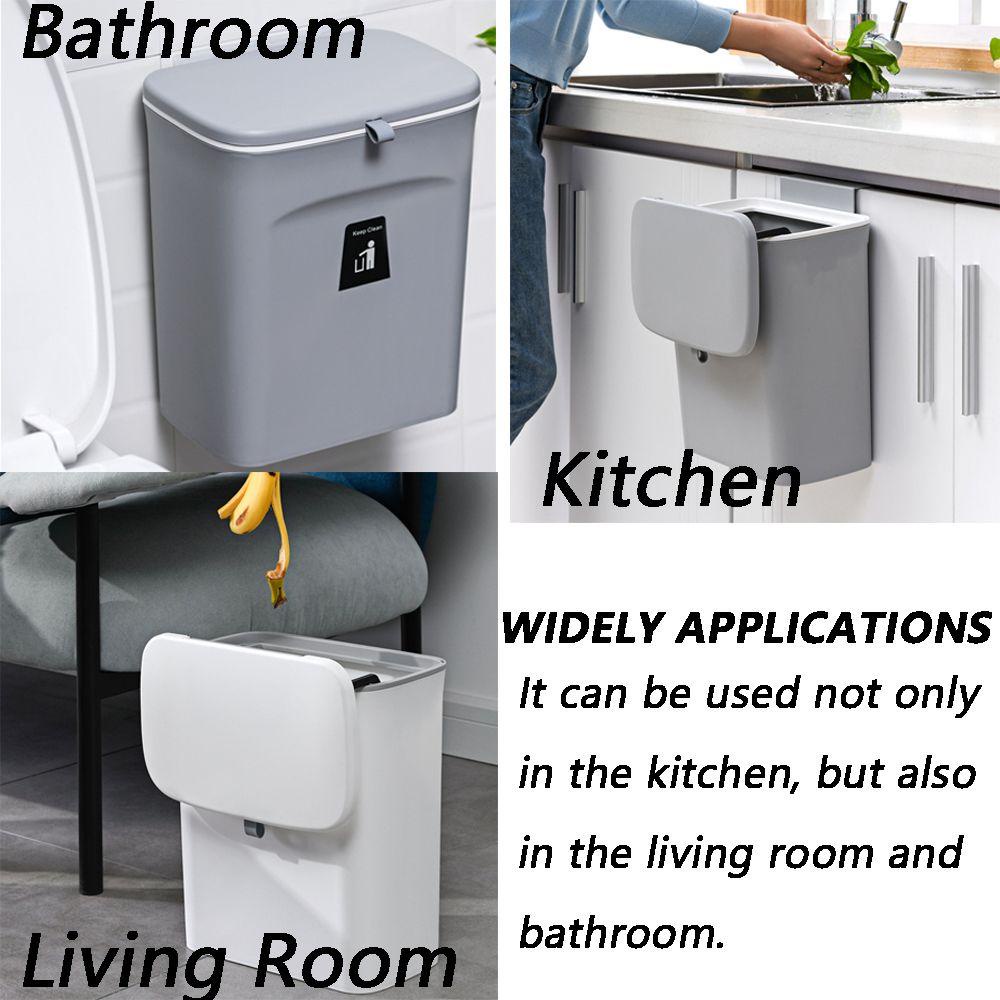 Tempat Sampah Model Gantung Dinding Dengan Tutup Ukuran 7L / 9L Untuk Kamar Mandi