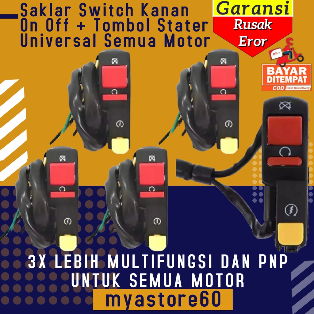 Saklar Sakelar Switch Kanan On Off + Tombol Stater Starter Universal Semua Motor