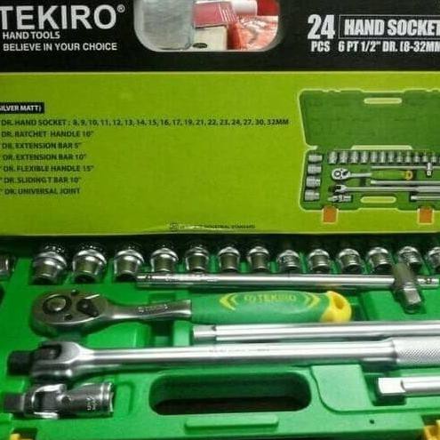 KUNCI SOK SET TEKIRO 24 PCS SOCKET SET KUNCI SOKET SET TEKIRO 24PCS