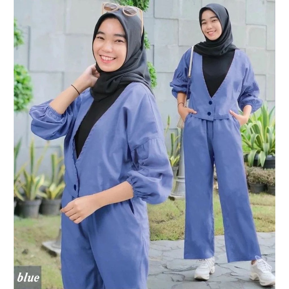 Valera set 2in1 -  stelan anak perempuan / stelan anak tanggung perempuan / one set anak perempuan / stelan hijab anak / one set crop top / one set kulot crop / one set anak tanggung