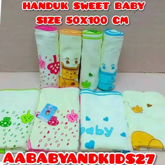 HANDUK MANDI BAYI LEMBUT SWEET BABY TANGGUNG-HANDUK BAYI MICROFIBER/SARANG LEBAH-HANDUK BAYI UKURAN 50X100 CM