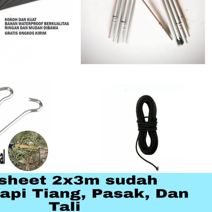 ☛ [] FLYSHEET 3X4 3X3 2X3M SUDAH DILENGKAPI TIANG FLYSHEET-PASAK-TALI ☚