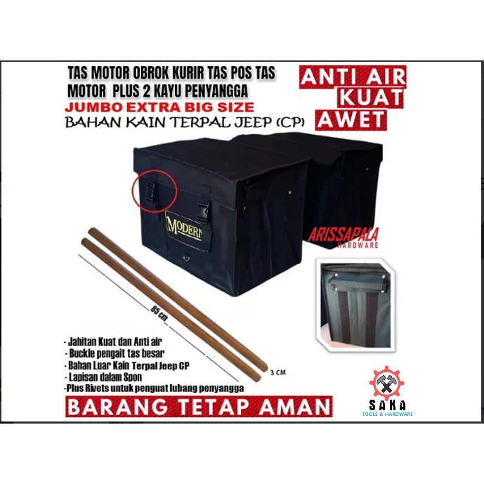 MODERN TAS MOTOR TAS OBROK KURIR POS SPRINTER TAS ANGKUT BARANG TAS KERANJANG SAMPING MOTOR BAHAN KA