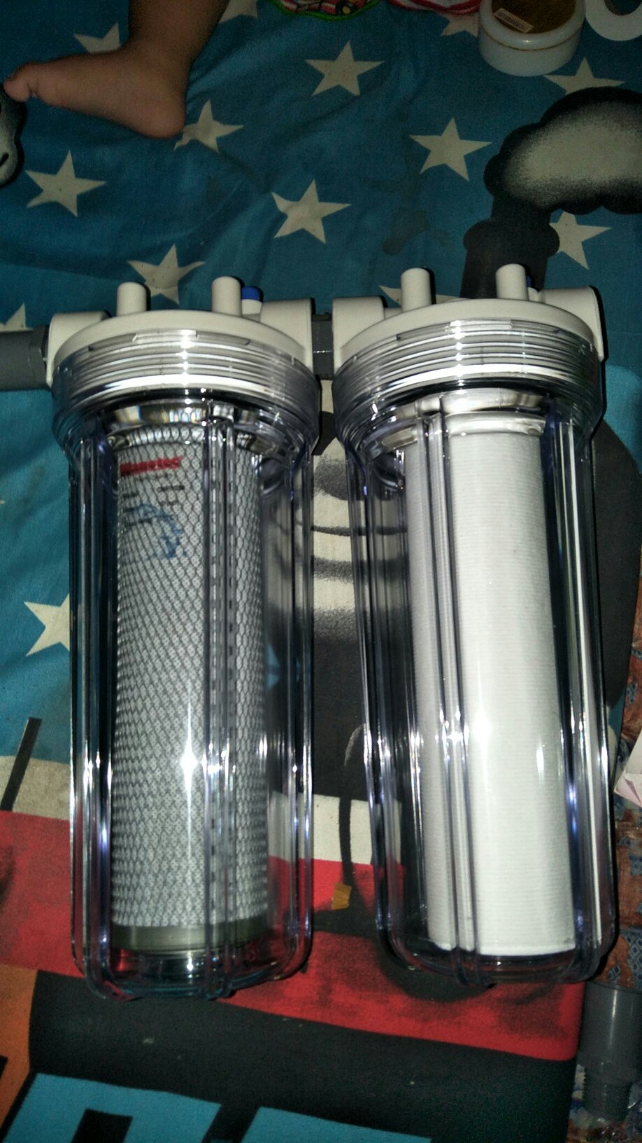 Penjernih Air Filter Air 2 Tabung Housing Nanotec 10 Drat 1/2 Atau 3/4 Bening