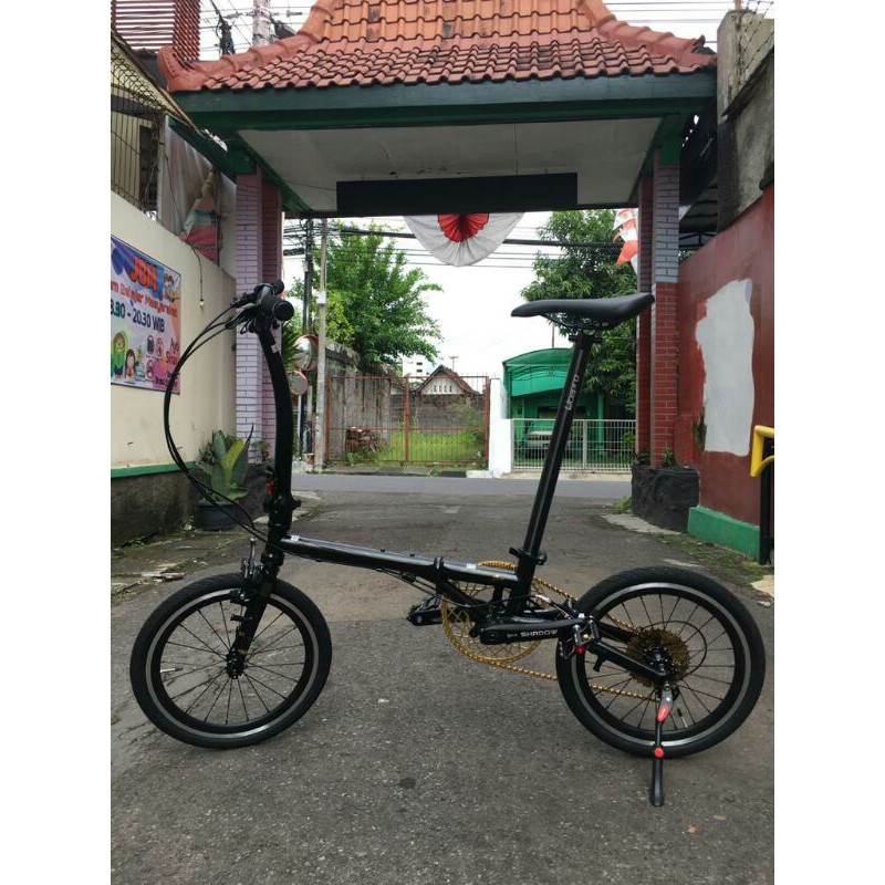 sepeda lipat seli FNHON GUST BLACK GOLD fullbike 9speed