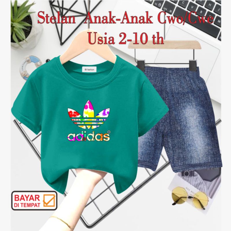 ((IB))SETELAN ANAK2 UNISEX SEMI JEANS/4D1D4S DIGITAL SABLON