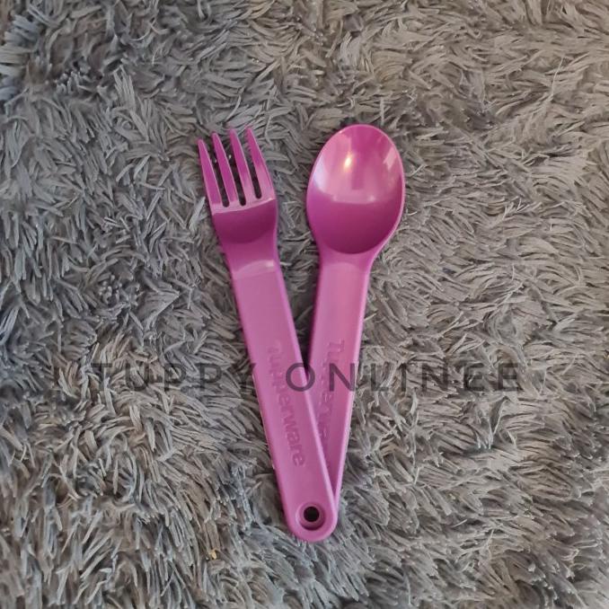 Diskon Tupperware Sendok Garpu Cutlery Ungu Pink