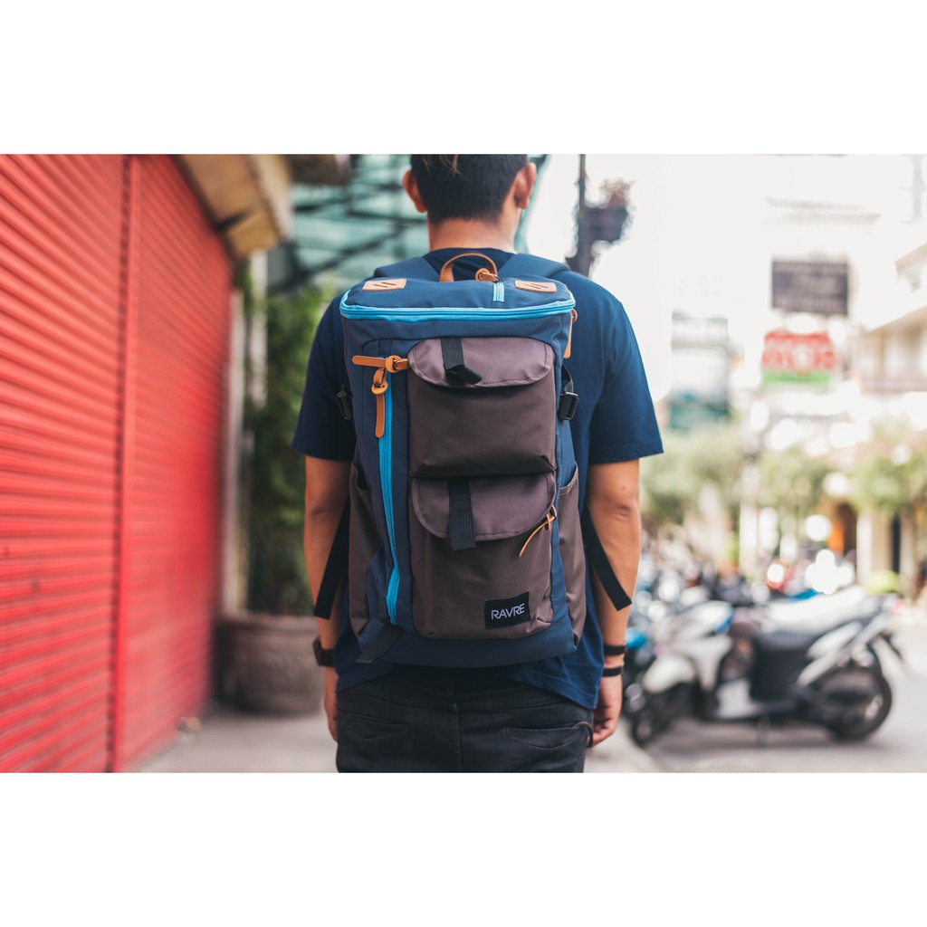 Ravre The Wizard Navy Brown Series / Tas Laptop Backpack Ravre