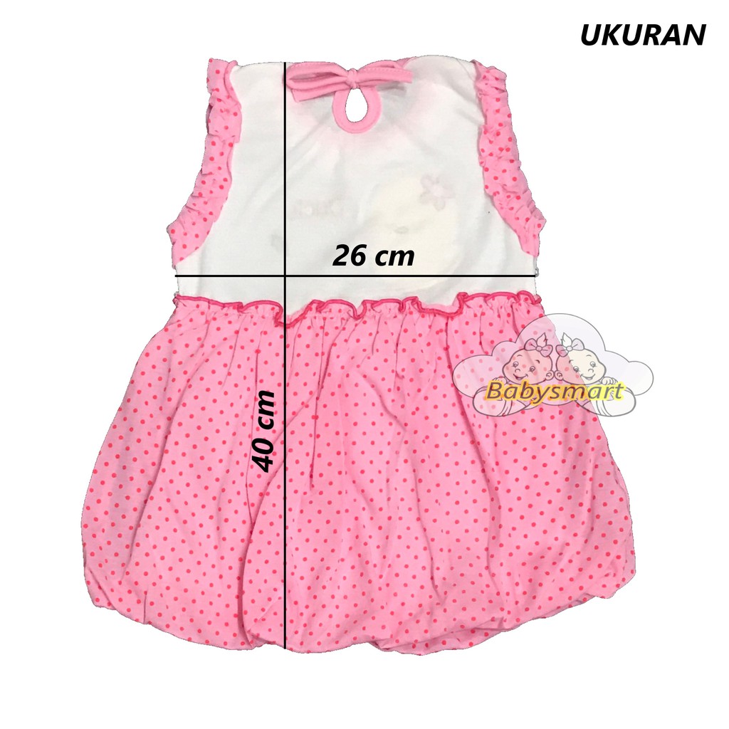 Babysmart - Baju bayi Perempuan Dress Ballon motif DUCK PLANET KIDS usia 0-12 bulan / Pakaian anak