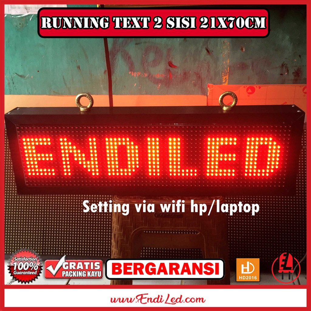 Led Running text outdoor wifi 2 sisi