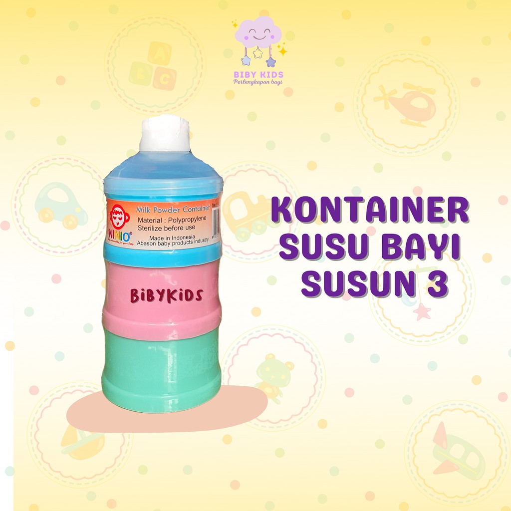 Kontainer Susu Bayi Murah Susun 3 Wadah Susu Bubuk Anak Perlengkapan Makan Baby Newborn