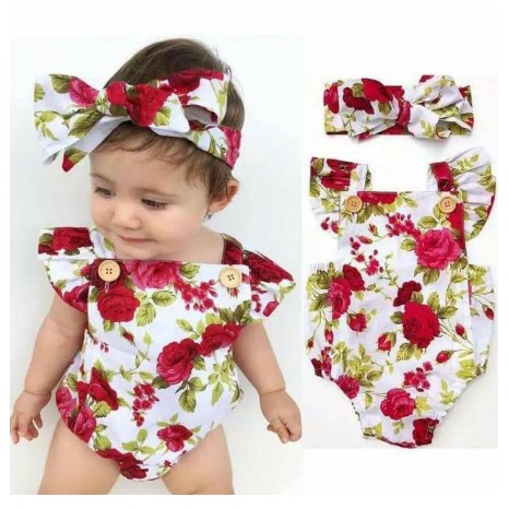 Jumper Bandana bunga merah, jumper Bahan katun import jumper baby baju bayi lucu