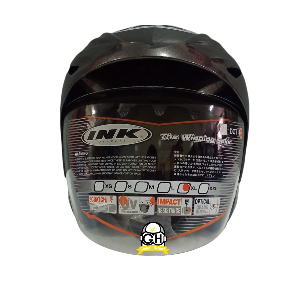HELM INK CX 22 GUNMETAL ORIGINAL HELM INK CX22 GUNMET HELM INK TOPI ASLI ORI GARANSI SNI