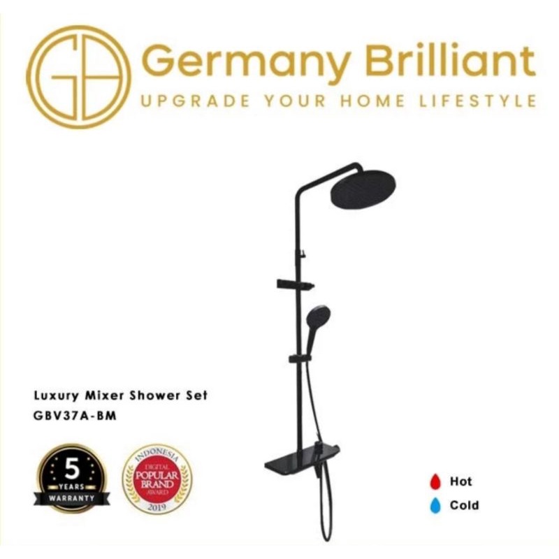 GBV37A-BM Tiang Shower Set Hitam ORIGINAL GERMANY BRILLIANT