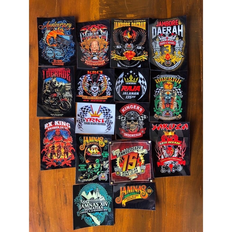 Sticker pack RX King touring variasi helm motor dll