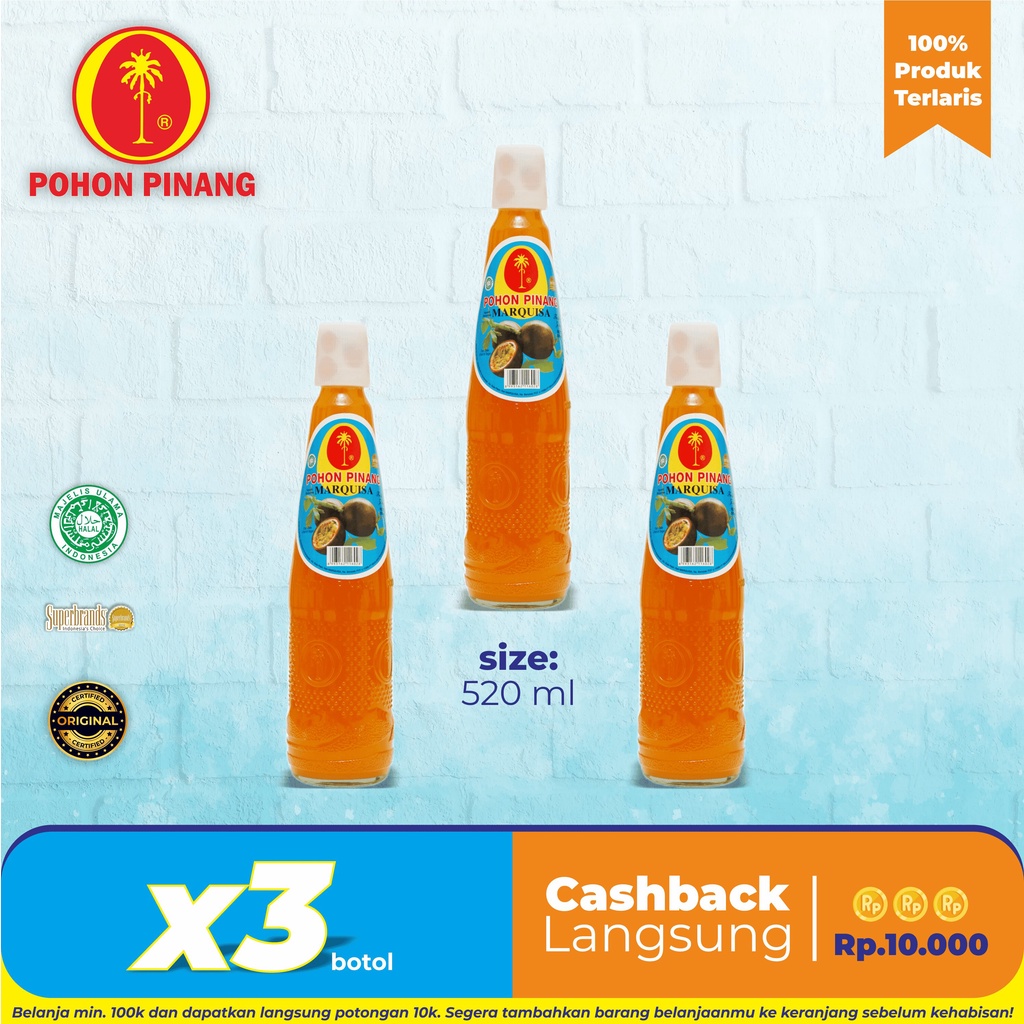 

Pohon Pinang (3 Botol) Marquisa Fresh Juice 520ml