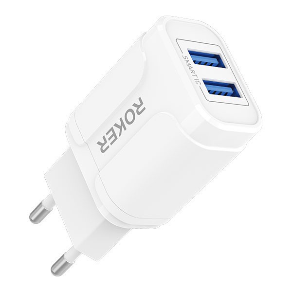 BATOK CHARGER ROKER ROCK RK-C09 2USB 2.4A - ADAPTOR CHARGER PERPCS