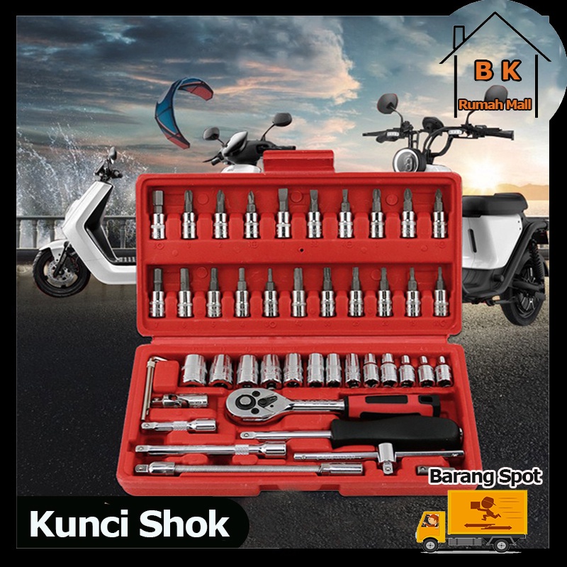Kunci Shok Set 46 Pc Set Socket (1/4 