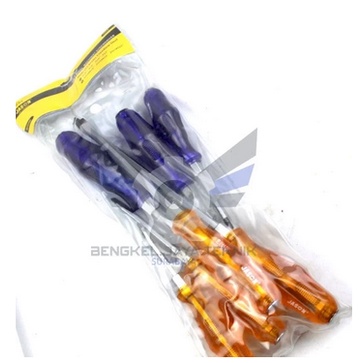 JASON Obeng Set 7pcs (-)(+) CR-V Chrome / Obeng Screwdriver Plus Minus Krom JASON 348-015