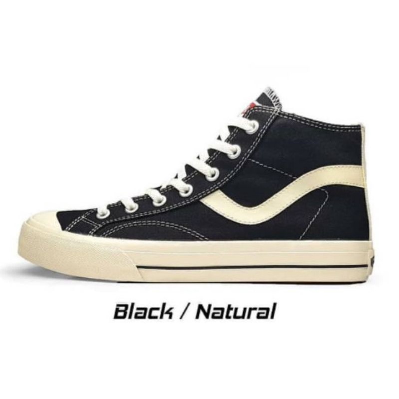 Sepatu vantela public high original sepatu sneakers black natural