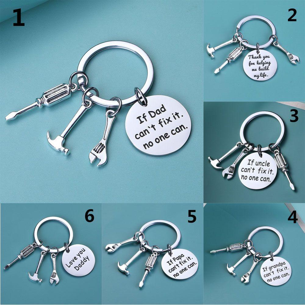 Wonder Dad Keychain Souvenir Tangan Stainless Steel Gantungan Kunci Bapak Hand Tools Keyring