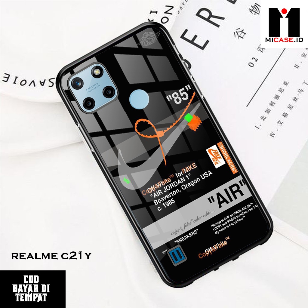 Case REALME C21Y - Casing REALME C21Y Fashion Case Terbaru 2022 MI.CASE [ DOODLE ] Soft Case Glass R