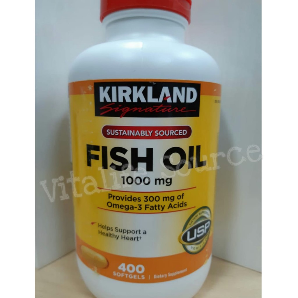 Kirkland Signature Fish oil 1000mg, 400 Softgels from USA
