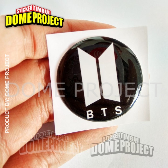 [BUY 3 GET 1] EMBLEM LOGO BTS STIKER RESIN TIMBUL LENTUR AKSESORIS