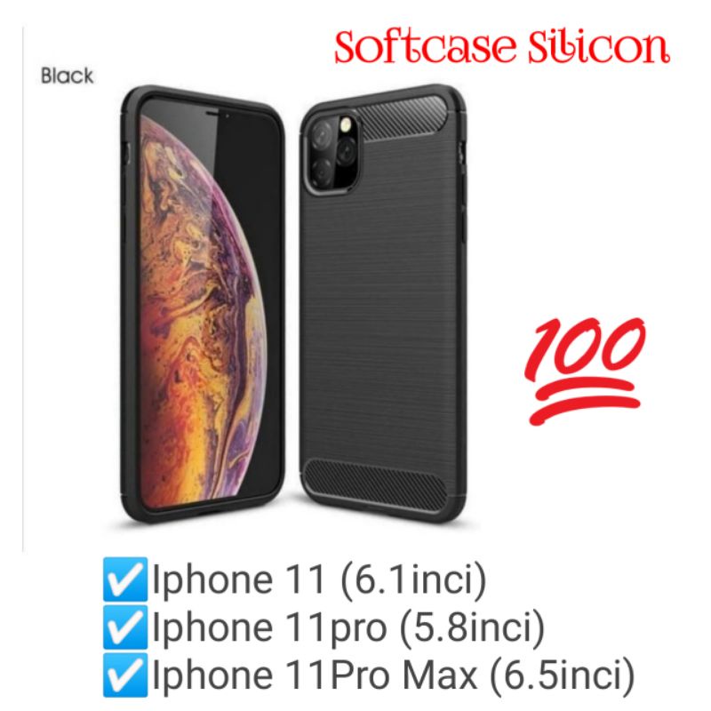 Silicon Case Iphone 11 Pro Max 11Pro 11ProMax ProMax 5.8 6.1 6.5 Softcase iPAKY Carbon Casing Cover TPU Silikon Soft Jelly elegan pelindung belakang handphone