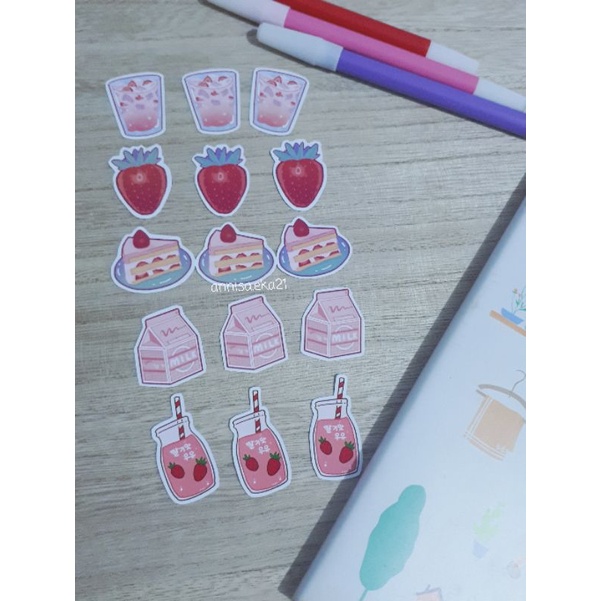 

Sticker Pink Strawberry|Cute Stiker Pink|Strawberry