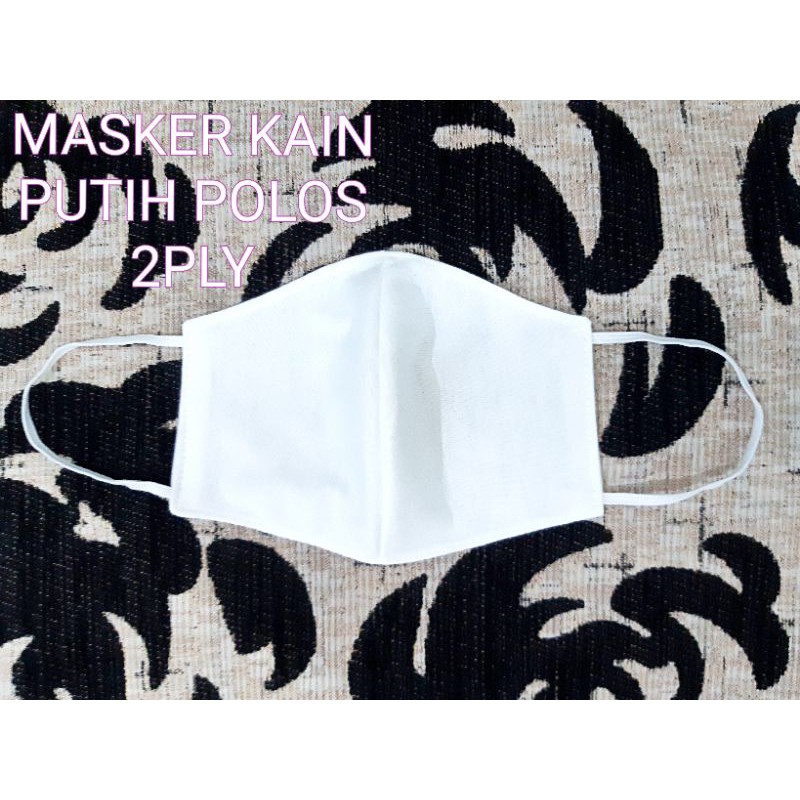 Masker Kain Putih Polos Murah 2PLY Shopee Indonesia