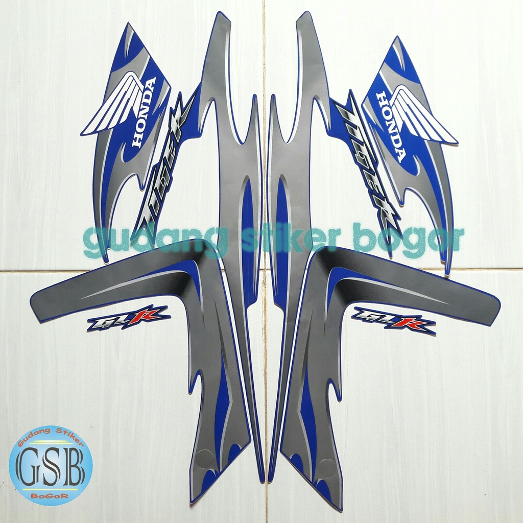 Striping Stiker Motor Honda Tiger Revo 2008 Biru