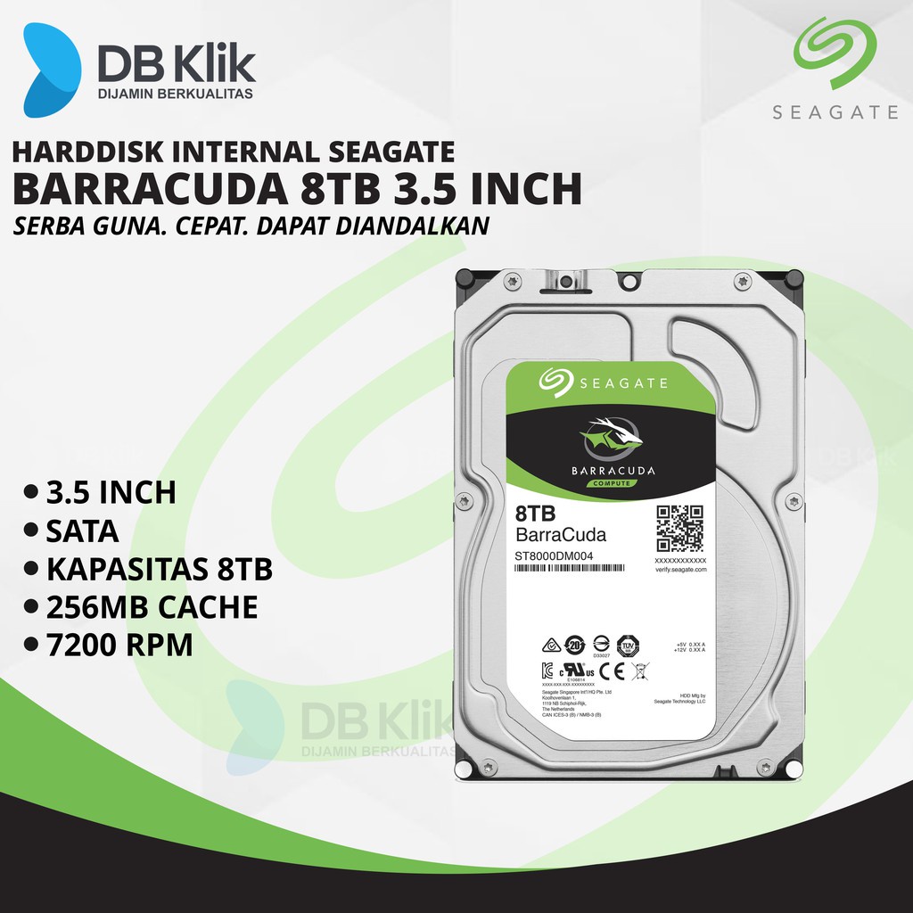 HDD Internal PC Seagate 8TB Baracuda SATA