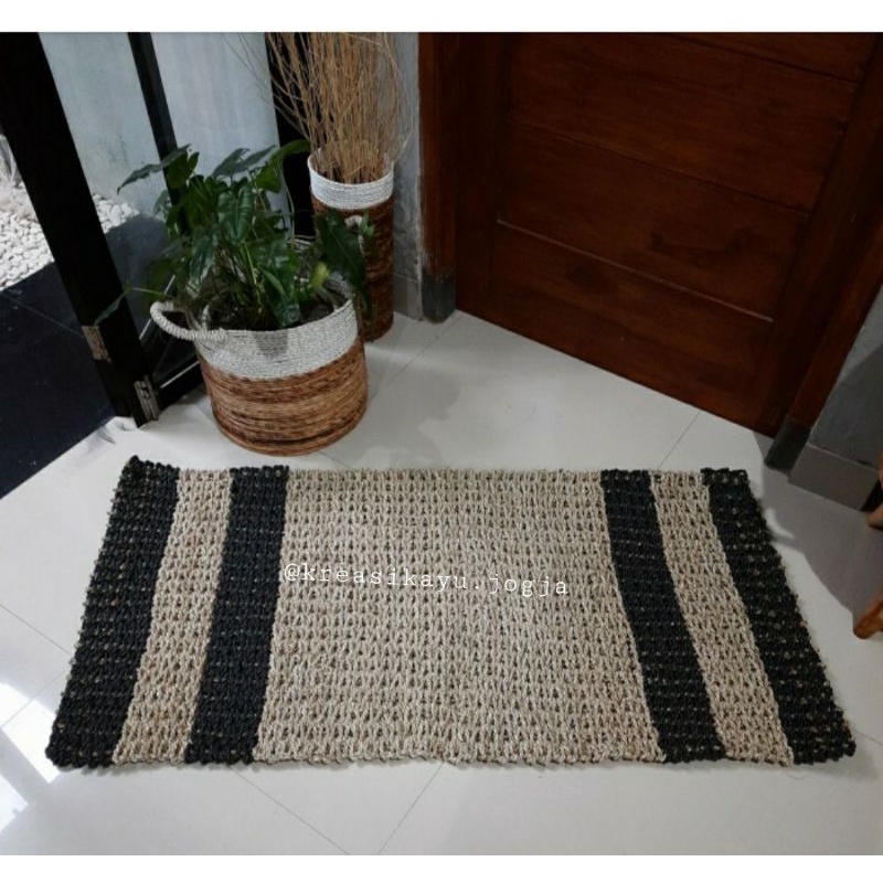 Karpet Kotak / Keset Anyaman Seagraas /Pandan Laut  Size 120x60 cm. Rug Kotak Seagrass.