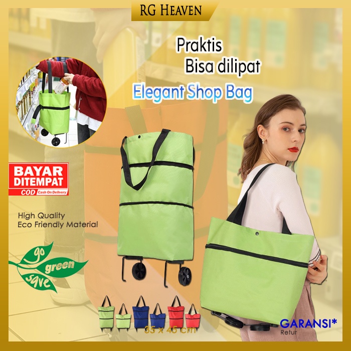 Shopping Bag Tas Belanja Roda Tas Troli Keranjang Belanja Lipat Besar Dorong Praktis Kokoh SR10