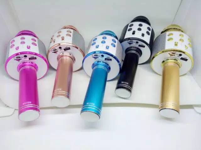 Termurah MEDAN Hanaiso Wster WS858 Mic Karaoke Bluetooth PREMIUM | Microphone WS 858 | Mikrofon Nyanyi Q9