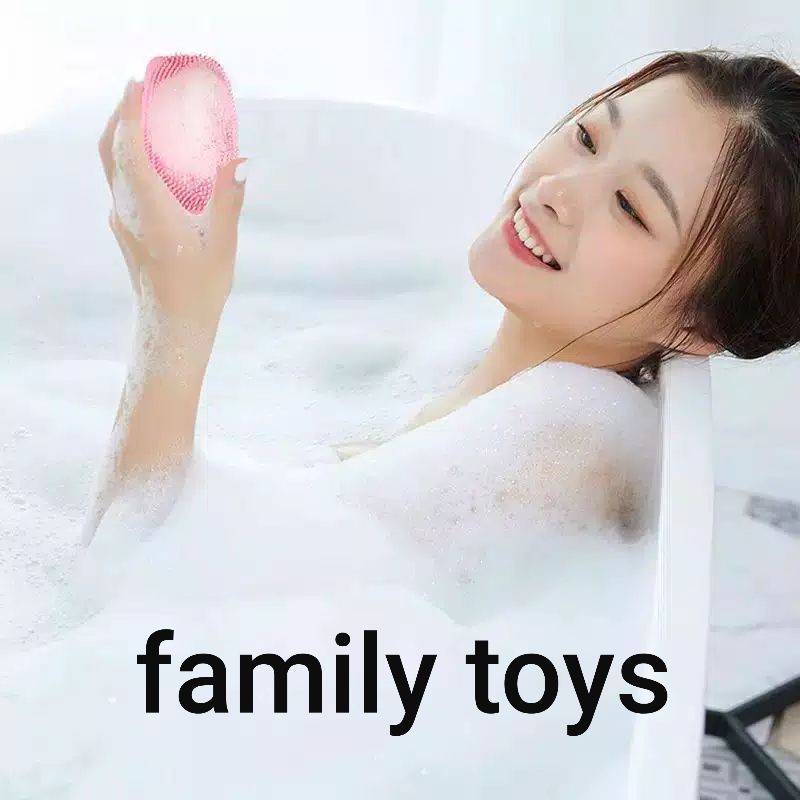 family games Bubble bath sikat badan Busa Mandi Silikon Lembut Menggosok Pijat Gelembung anak