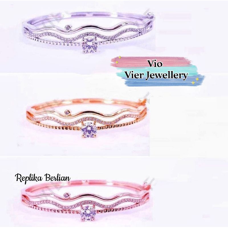 Gelang  Bangle (Vier) Replika Berlian Lapis Emas (Diamond)