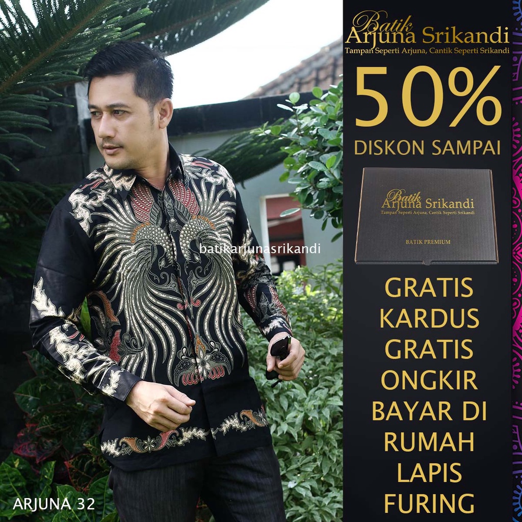 Kemaja Batik Pria Lengan Panjang Baju Hem Atasan Pria Kemeja Baju Batik Pria Atasan Batik Pria Lenga