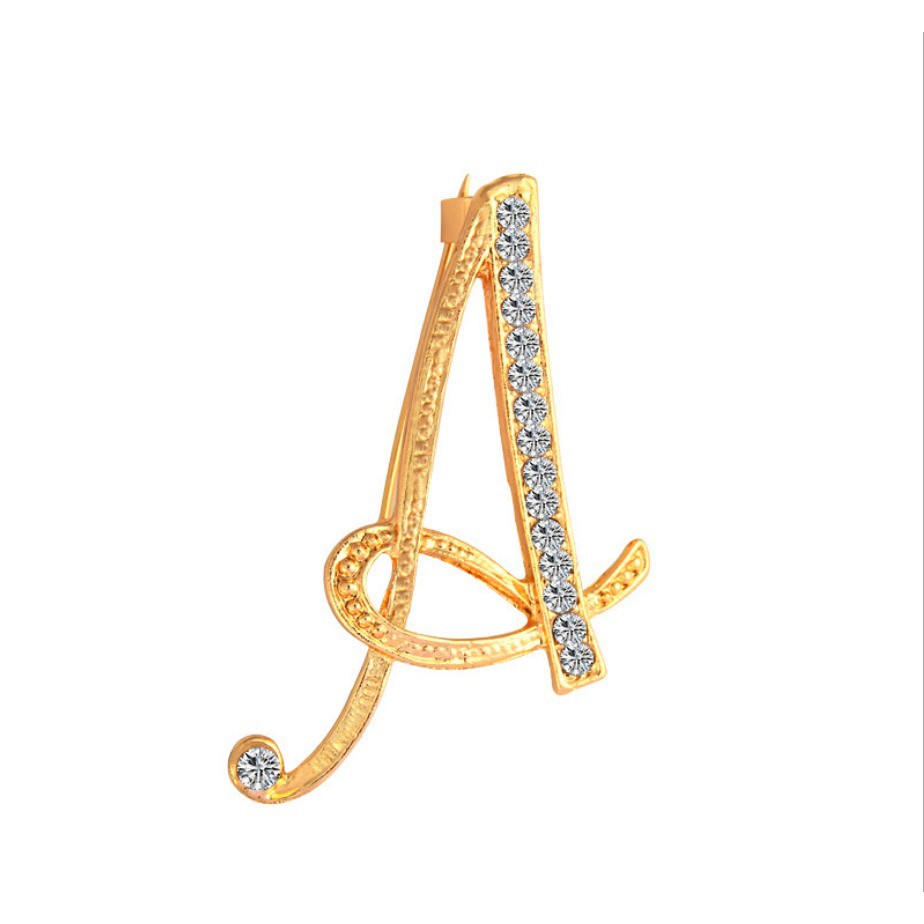 Grosir - (N-Z) F536 Pin Tusuk Huruf / Brooch CoupleAlphabet / Bros Pin Huruf Inggris / Aksesoris