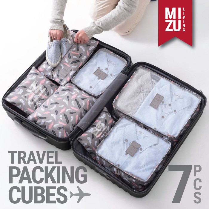 SECRET POUCH Travel Packing Cubes 7in1 Storage Bag Organizer Tas Koper MOTIF