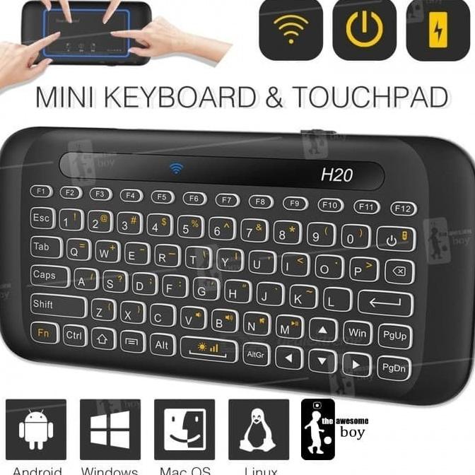 Mini Wireless Keyboard H20 Touch Pad Color Tablet TV Box IR Learning
