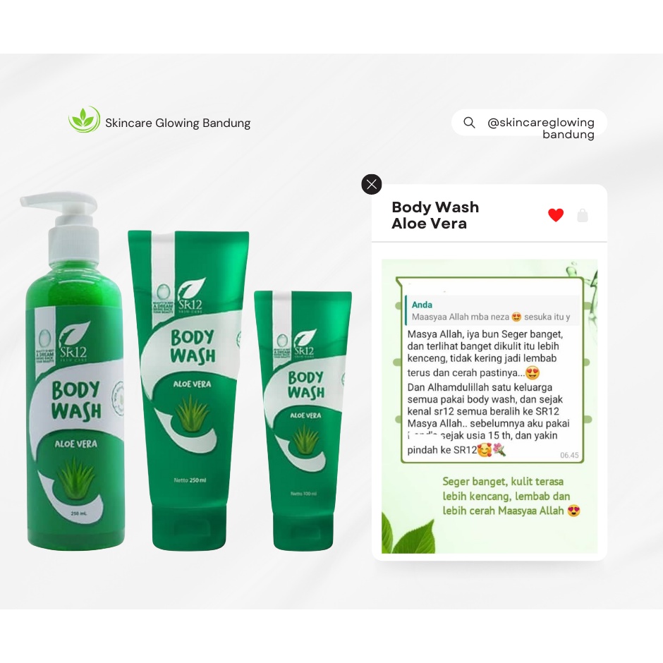 Body Wash Aloe Vera SR12 Sabun Mandi Cair Menghaluskan Kulit Tubuh MEngatasi Jerawat Di Badan