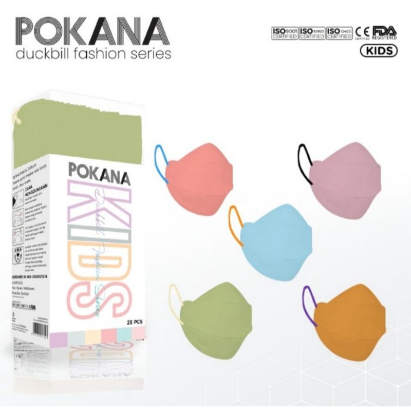 Pokana Duckbill Kids Fashion Series 4 Ply Medical Mask