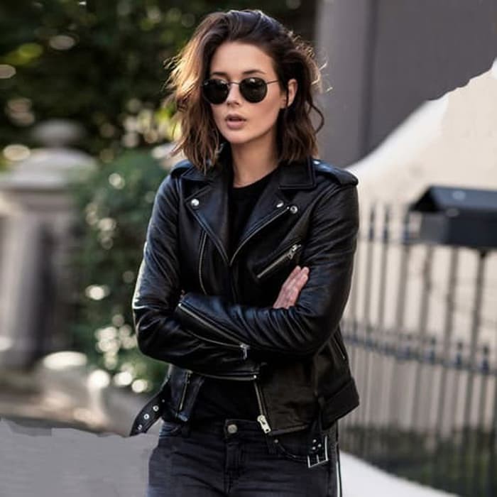 NEW MT JAKET KULIT SINTETIS WANITA HITAM JAKET SEMI KULIT WANITA HITAM