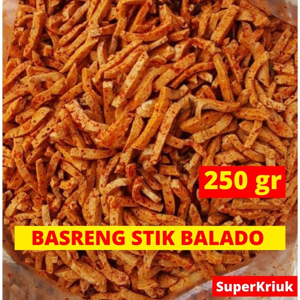 Basreng Stik Bakso Goreng Pedas Balado 250gr-1