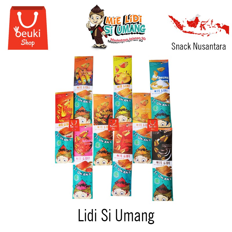 

Mi Lidi Si Umang Mie Lidi Terpanjang 30cm Aneka Rasa - 130gr