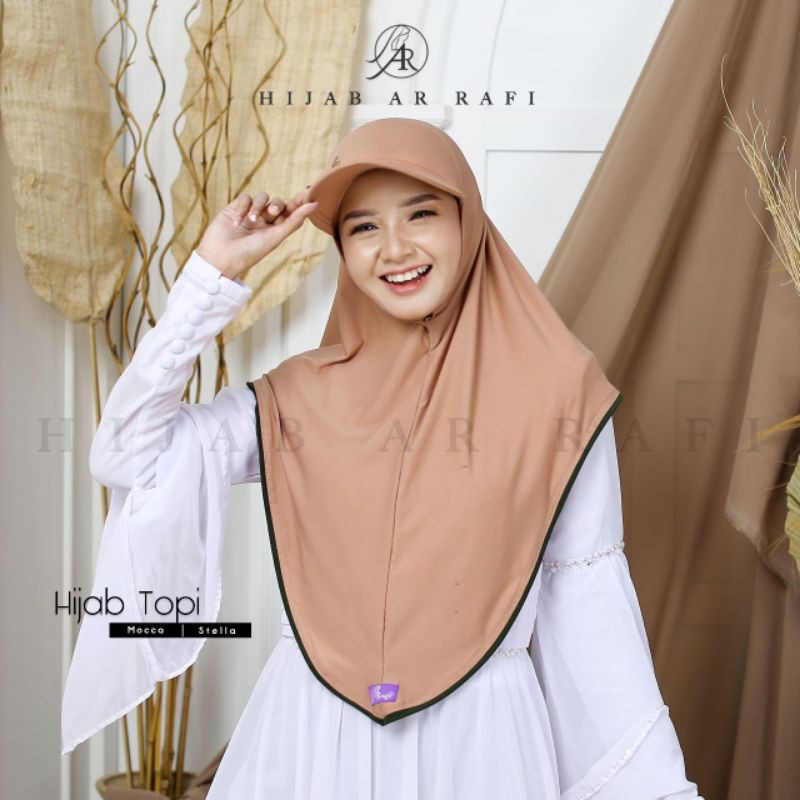 Arrafi Hijab Topi Kode Ar 467 / kerudung jilbab topi arrafi instan bestseller 2020-Mocca