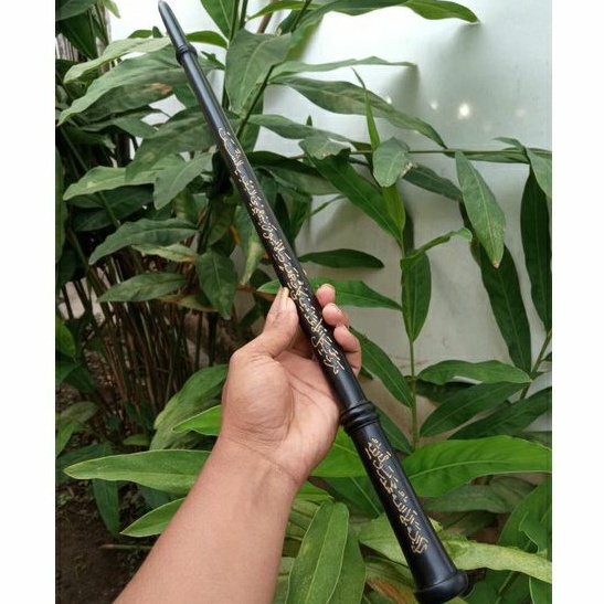 tongkat kayu bertuah ukir kaligrafi/Tongkat komando/Tongkat kayu
