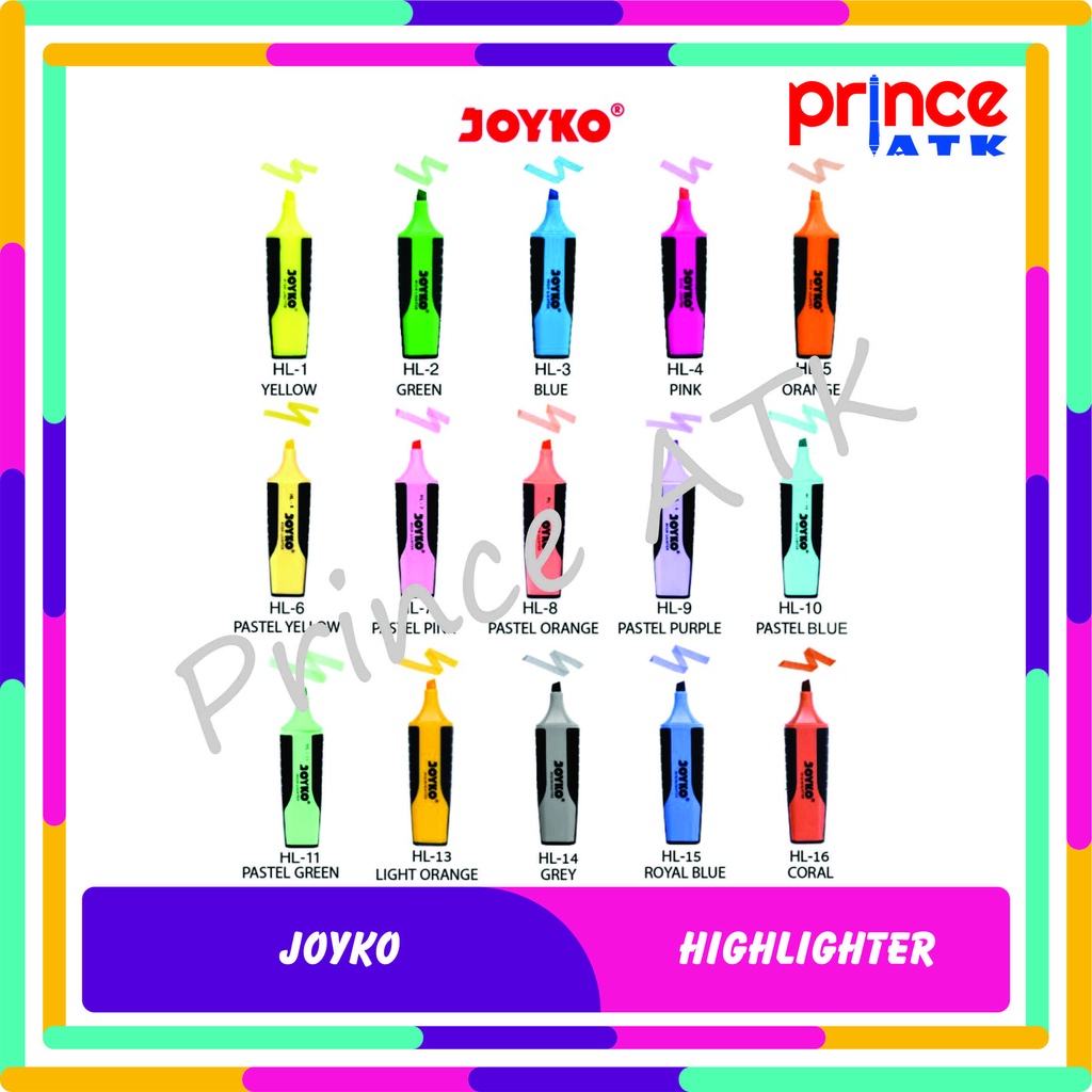 

JOYKO HIGHLIGHTER / PENANDA BERWARNA JOYKO